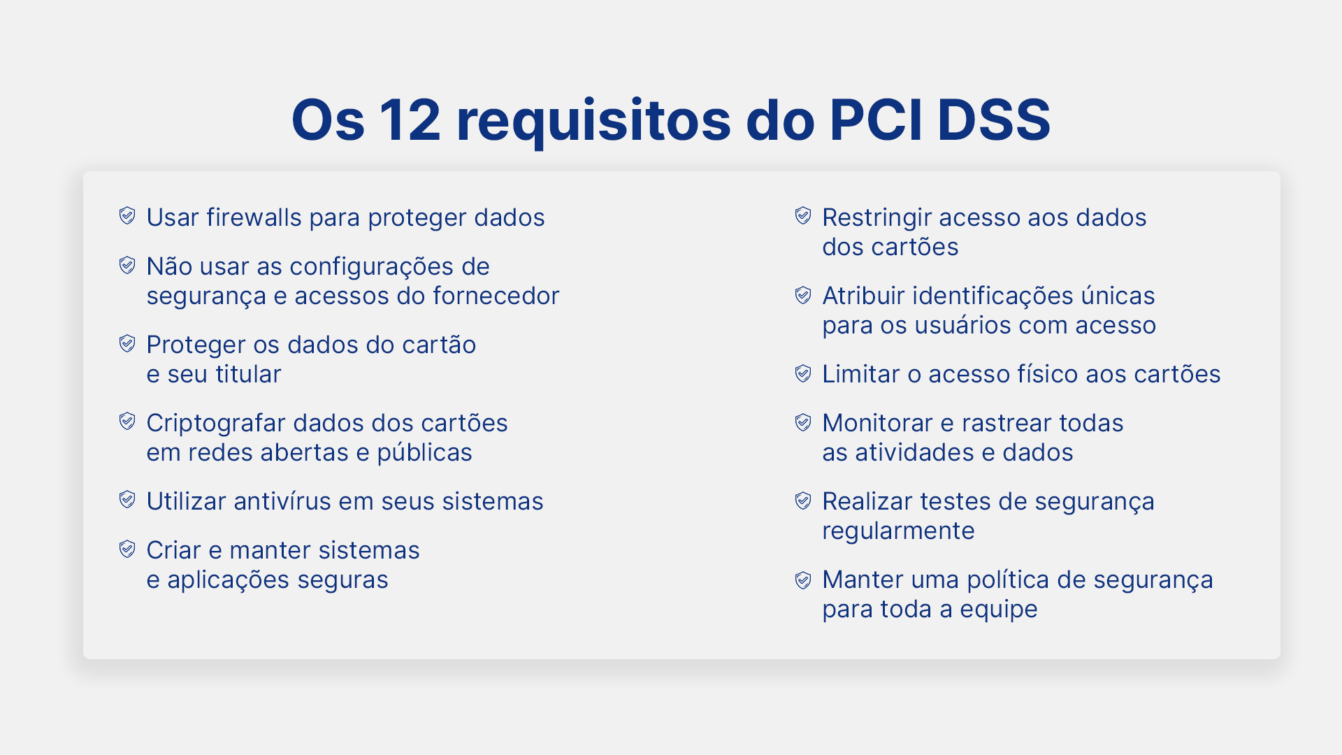 12 requisitos do PCI DSS