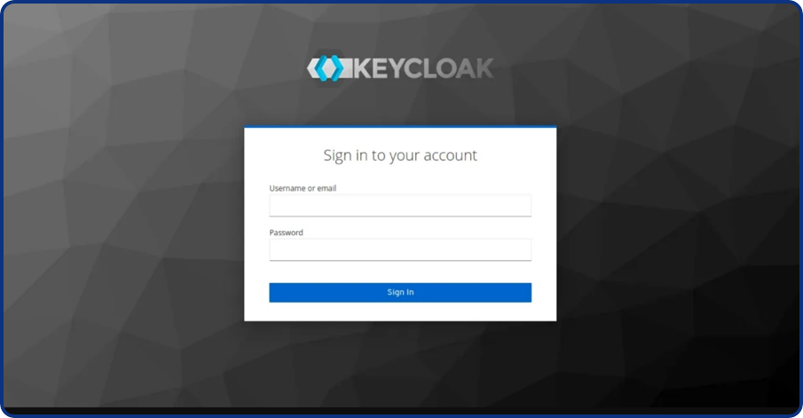 Aplicação rodando no Keycloak