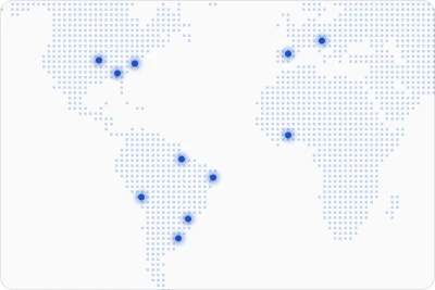 Mapa mundi com pontos de destaque em diversos países